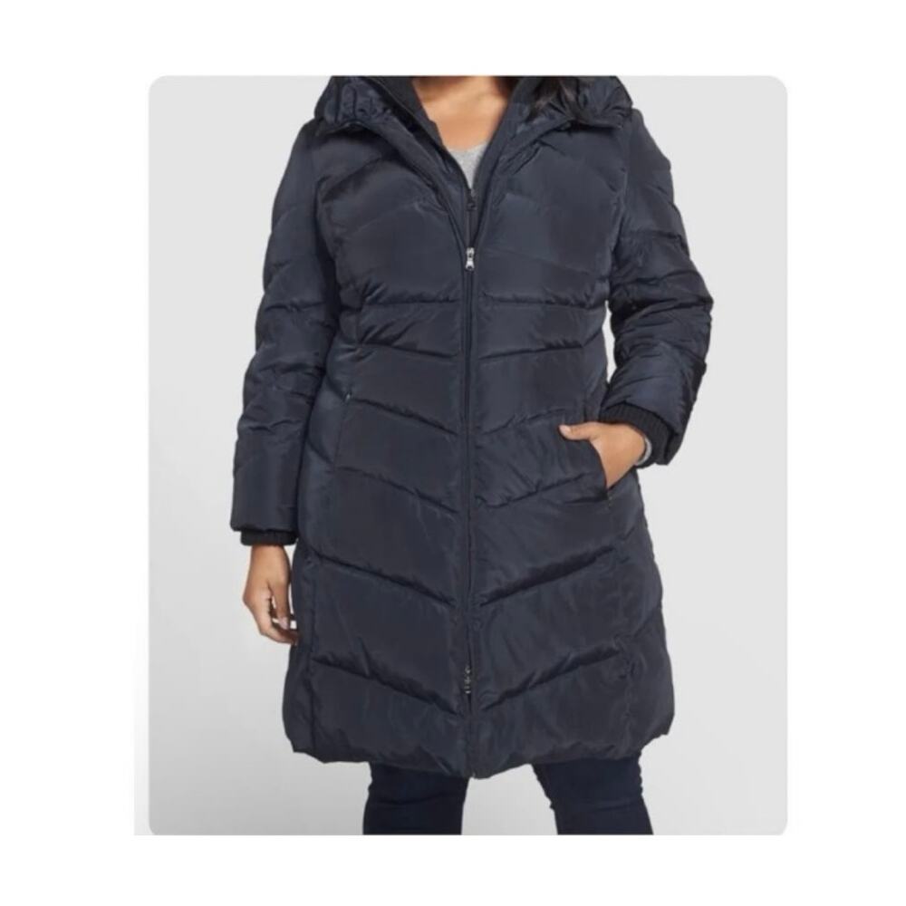 Jessica Simpson Down Puffer Coat Olive Green Size Large - Picture 16 of 16